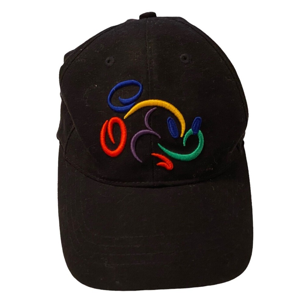 Vintage Walt Disney World Mickey Mouse Hat Black Adjustable Baseball Cap Mens